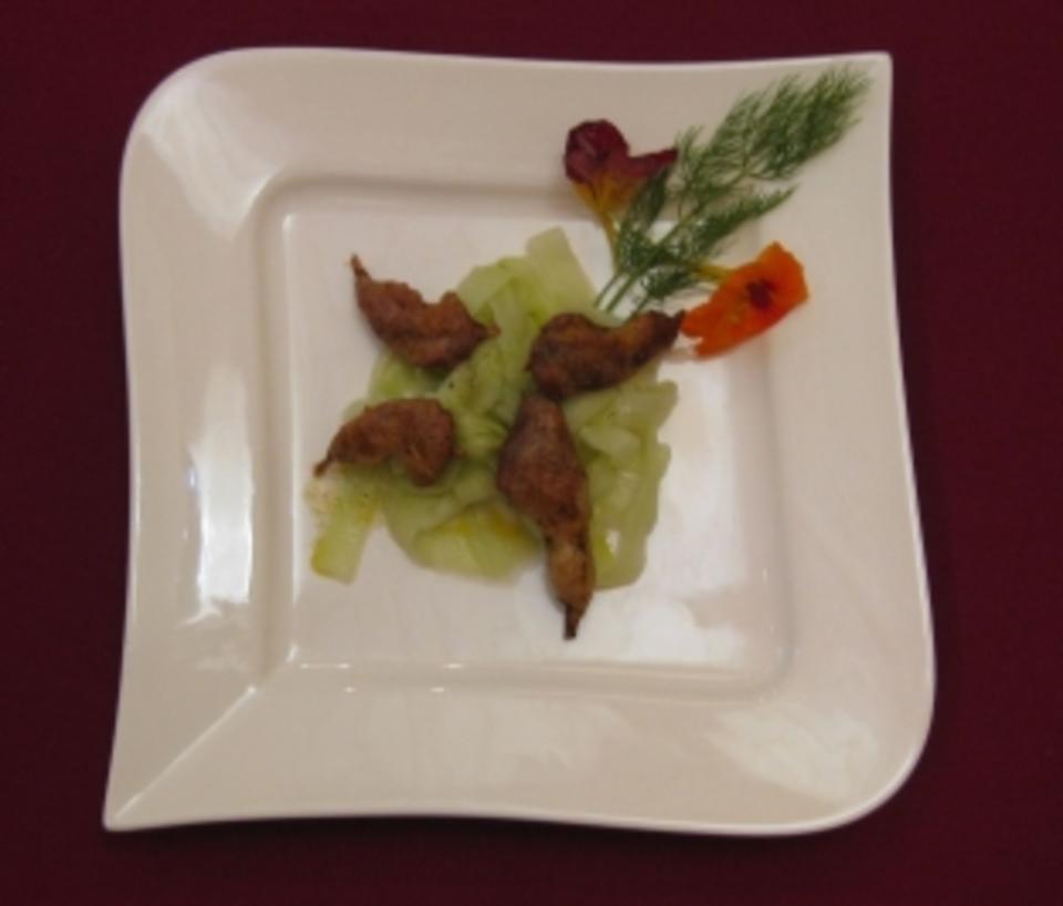 Das perfekte Dinner Rezepte - Wachtelkeulen auf Gurkenstreifensalat mit ... Das perfekte Dinner Rezepte - Wachtelkeulen auf Gurkenstreifensalat mit ...