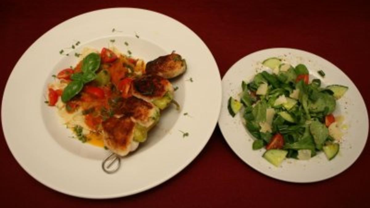 Das perfekte Promi Dinner Rezepte - Hähnchenfiletspieß mit scharfen ...