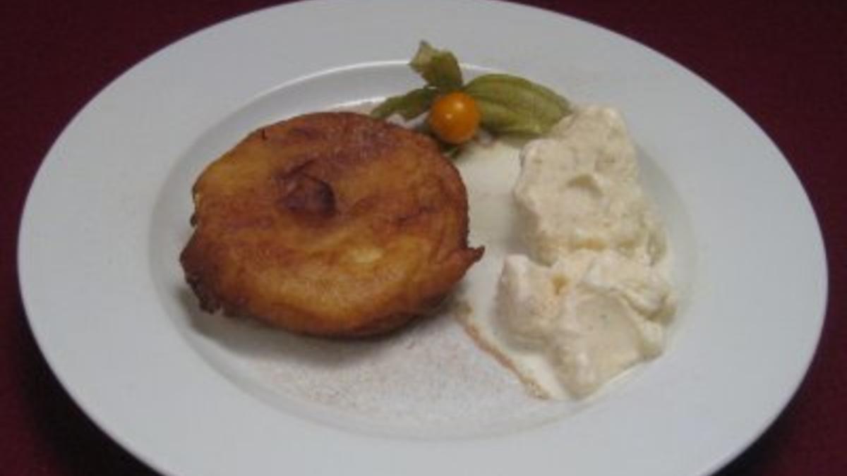 Das perfekte Dinner Rezepte - Warme Apfelküchlein mit Vanilleeis