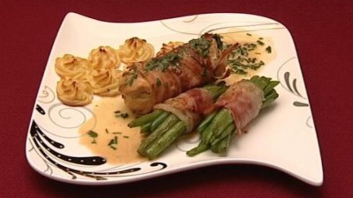 Das perfekte Dinner Rezepte - Hähnchenroulade mit Frischkäsefüllung ...