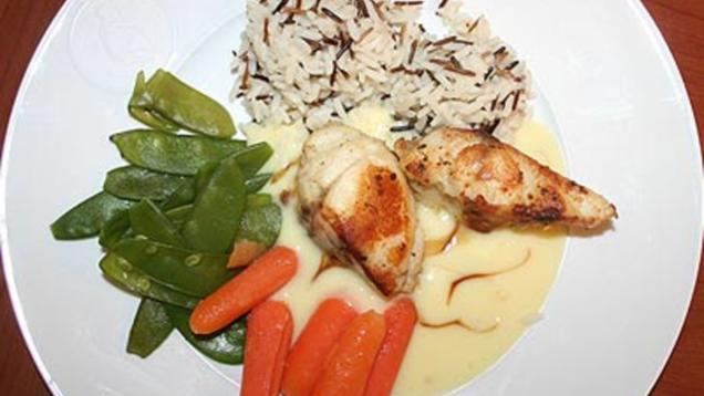 Das perfekte Dinner Rezepte - Seeteufel auf Zitronensoße mit Wildreis ...