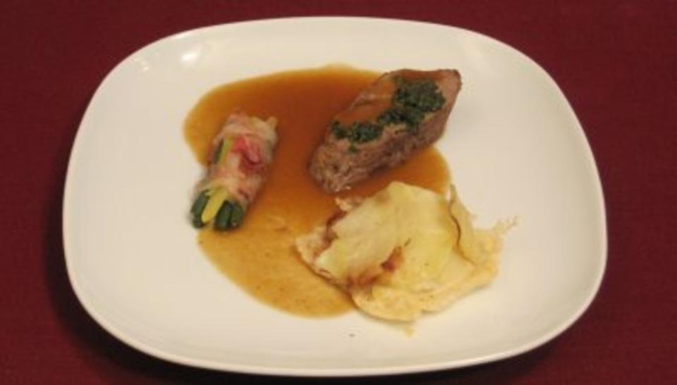 Das perfekte Dinner Rezepte - Gratiniertes Kräuter-Kalbsfilet mit ...