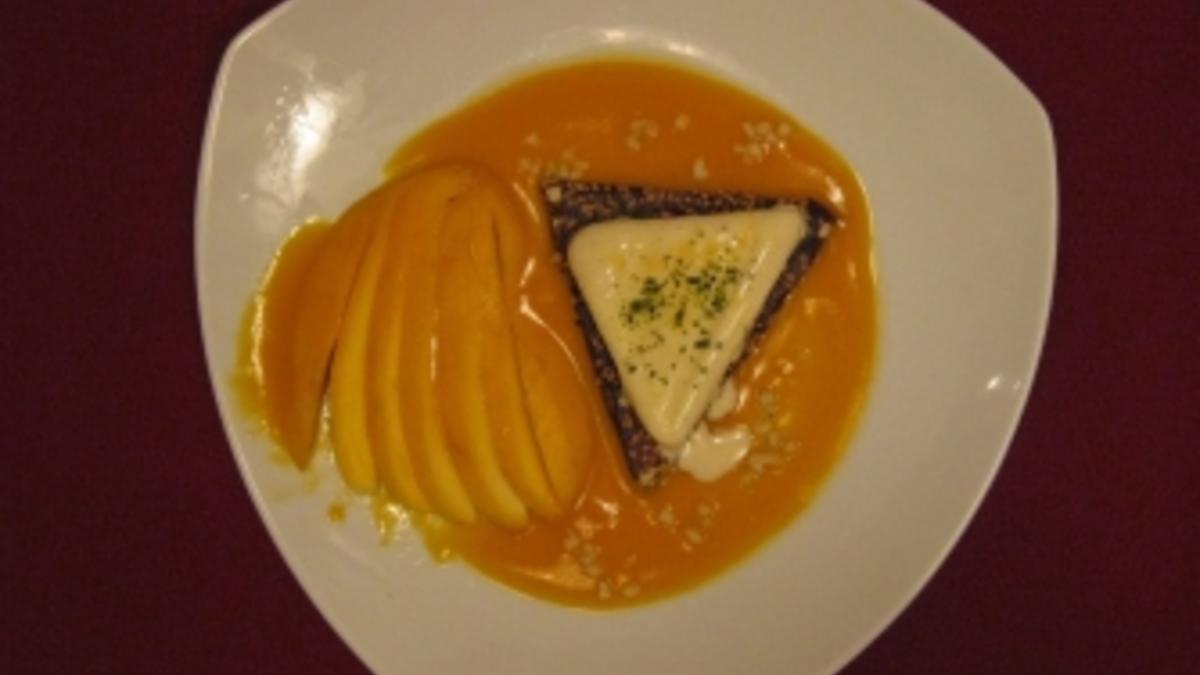 Das perfekte Dinner Rezepte - Vanilleeis auf Mangospiegel mit Mandeln ...