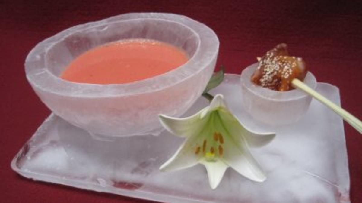 Das perfekte Dinner Rezepte - Geeiste Gazpacho von der Wassermelone mit ...