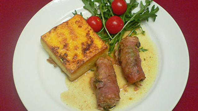 Das perfekte Dinner Rezepte - Kalbsröllchen auf Nusspolenta - Sabbath