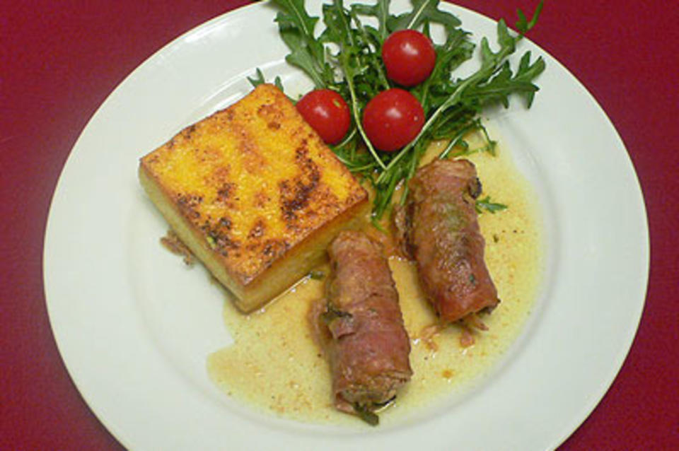 Das perfekte Dinner Rezepte - Kalbsröllchen auf Nusspolenta - Sabbath Das perfekte Dinner Rezepte - Kalbsröllchen auf Nusspolenta - Sabbath