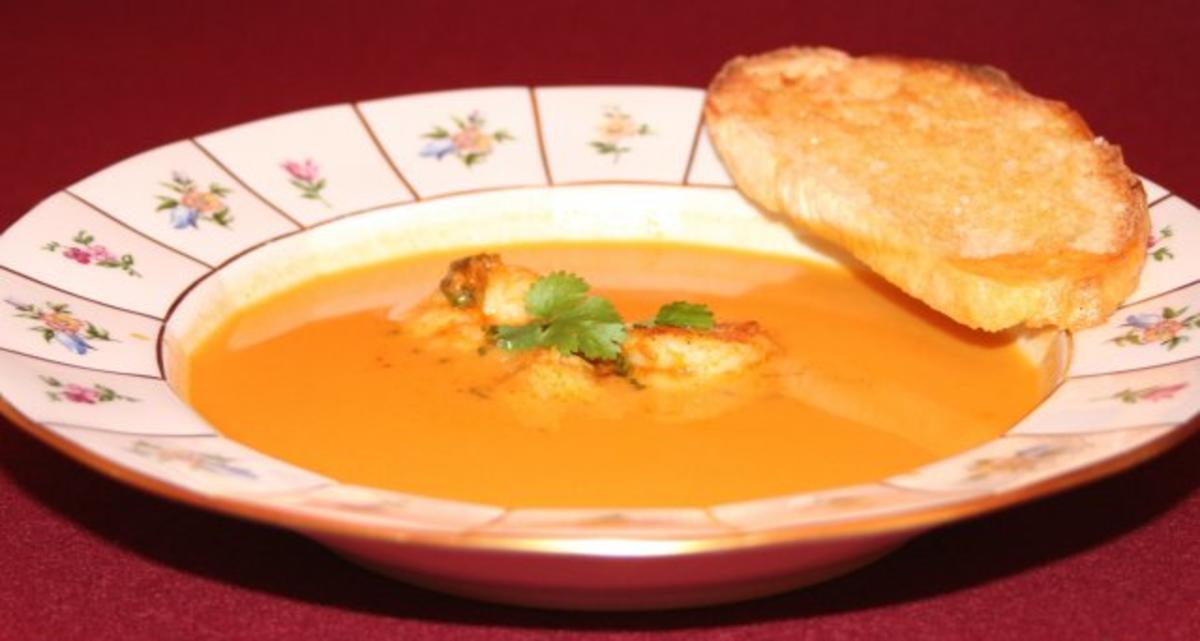 Das perfekte Dinner Rezepte - Kokos-Tomaten-Suppe mit Jakobsmuscheln