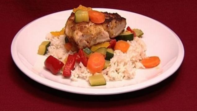 Das perfekte Promi Dinner Rezepte - Hühnchenbrust mit Gemüse und Reis ...