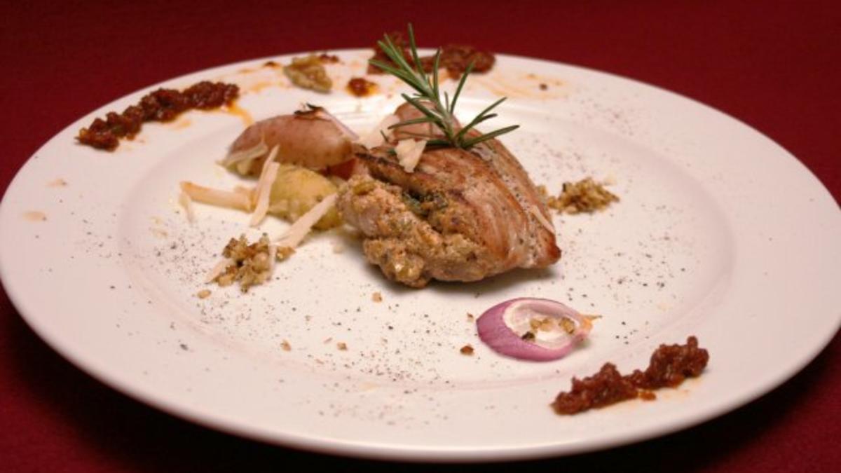 Das perfekte Dinner Rezepte - Gefülltes Schweinefilet, dazu gebackene ... Das perfekte Dinner Rezepte - Gefülltes Schweinefilet, dazu gebackene ...