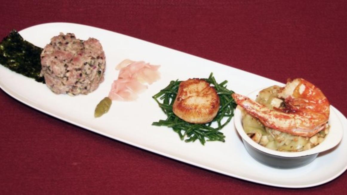 Das perfekte Dinner Rezepte - Gurkentagliatelle mit Sesam, Garnelen mit ...