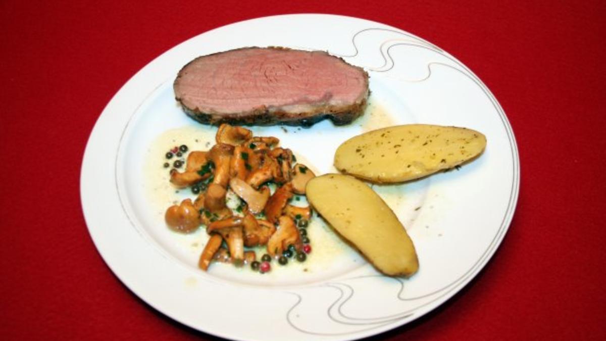 Das perfekte Dinner Rezepte - Beefsteak mit grünem Pfeffer