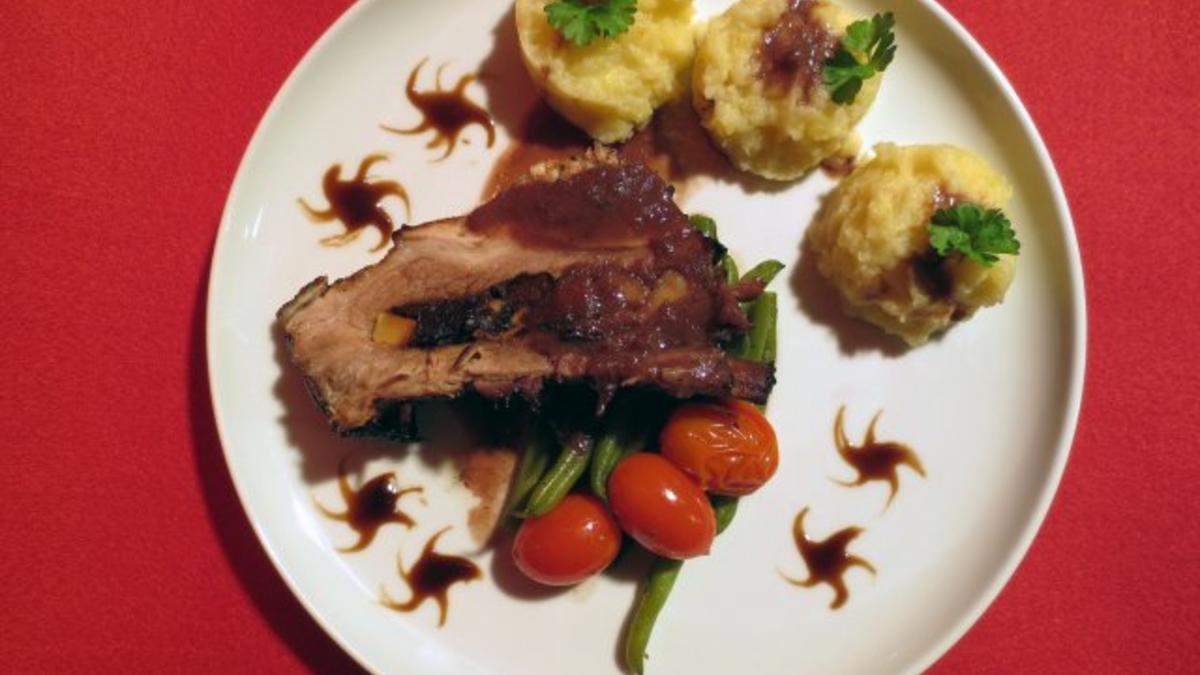 Das perfekte Dinner Rezepte - Gefüllte dicke Rippe mit Bohnenallerlei ...