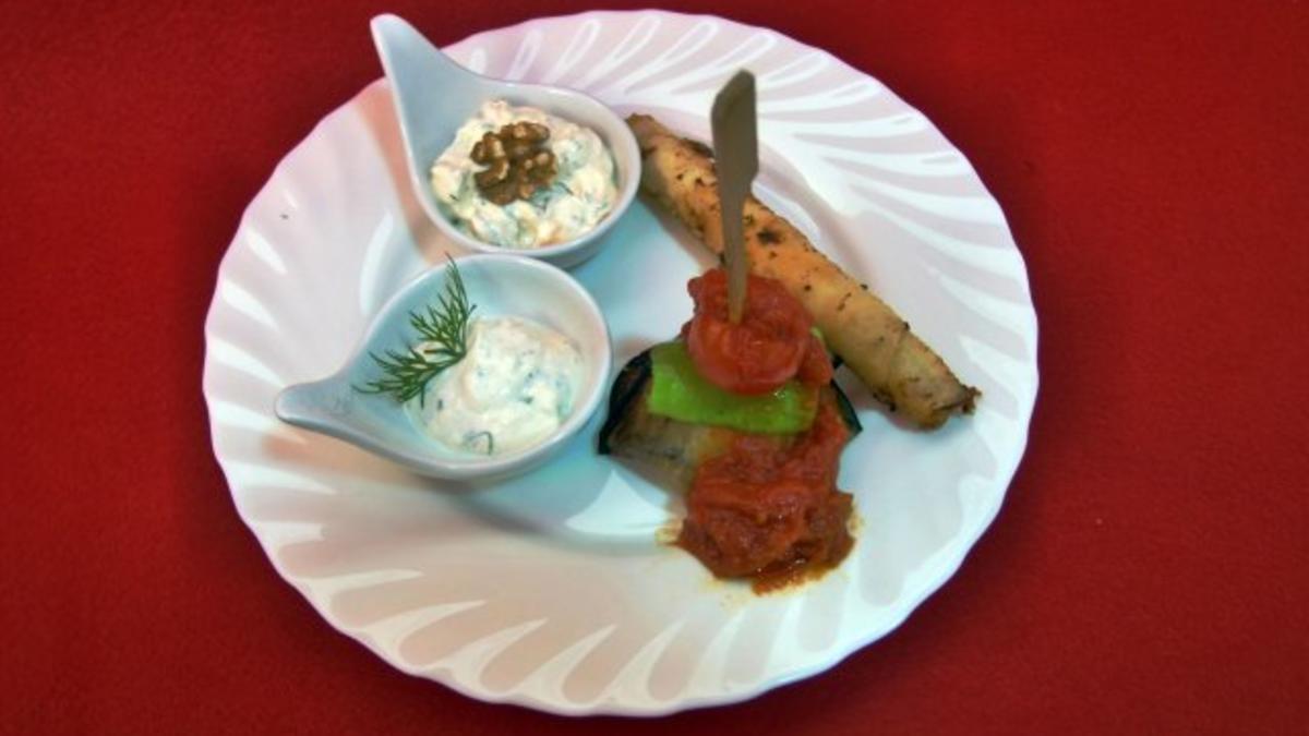 Das perfekte Dinner Rezepte - Meze tabağı - kalte und warme Vorspeisen