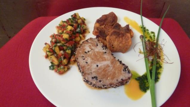 Das perfekte Dinner Rezepte - Thunfischsteak mit Chili-Mango-Salat und ...