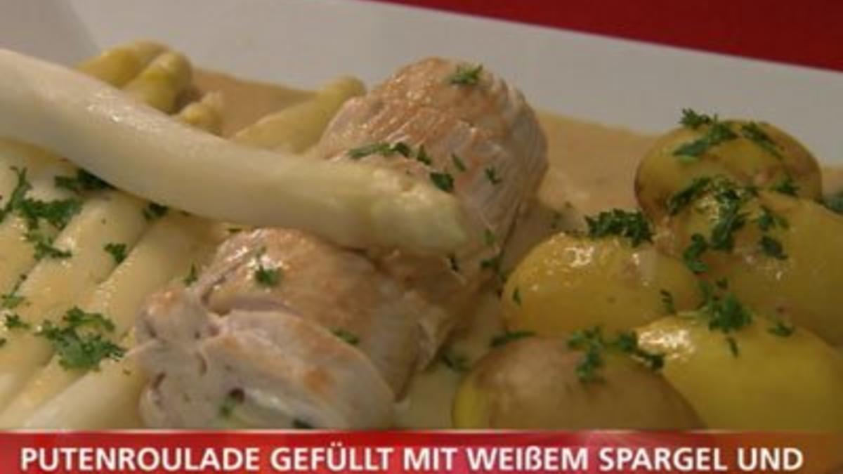 Das perfekte Dinner Rezepte - Putenroulade mit weißem Spargel ...