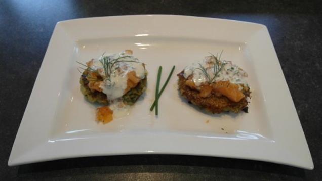 Das perfekte Dinner Rezepte - Kartoffel-Zucchini-Rösti mit Lachstatar ...