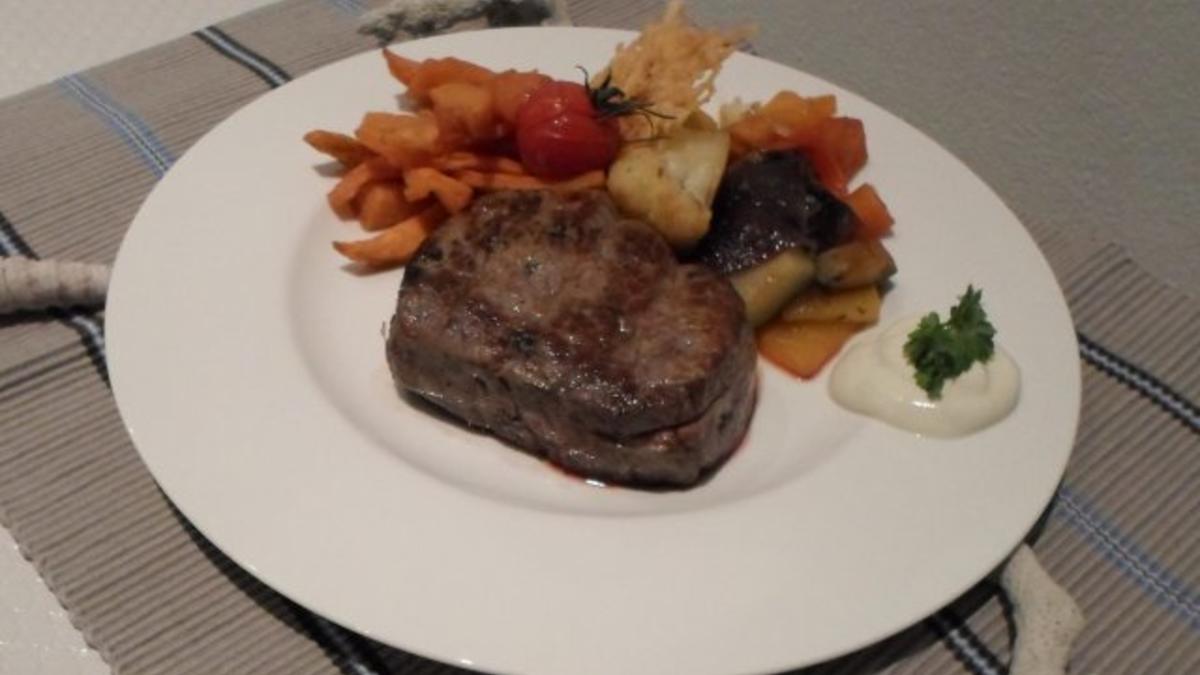 Das perfekte Dinner Rezepte - Rinderfiletsteak mit Süßkartoffelpommes ...
