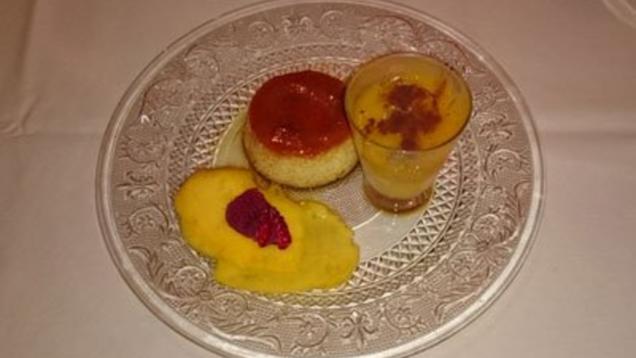 Das perfekte Dinner Rezepte - Creme Caramel mit Mangosorbet