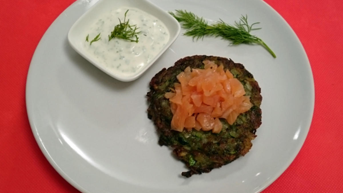 Das perfekte Dinner Rezepte - Zucchini-Kartoffel-Taler mit Lachs-Tatar ...