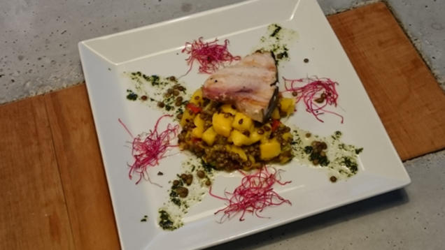 Das perfekte Dinner Rezepte - Schwertfisch, Linsen, Mango
