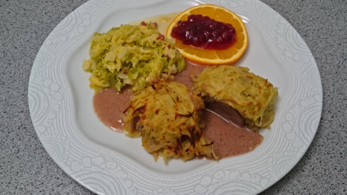 Das perfekte Dinner Rezepte - Rehrücken im Kartoffelnest mit Wirsing ...