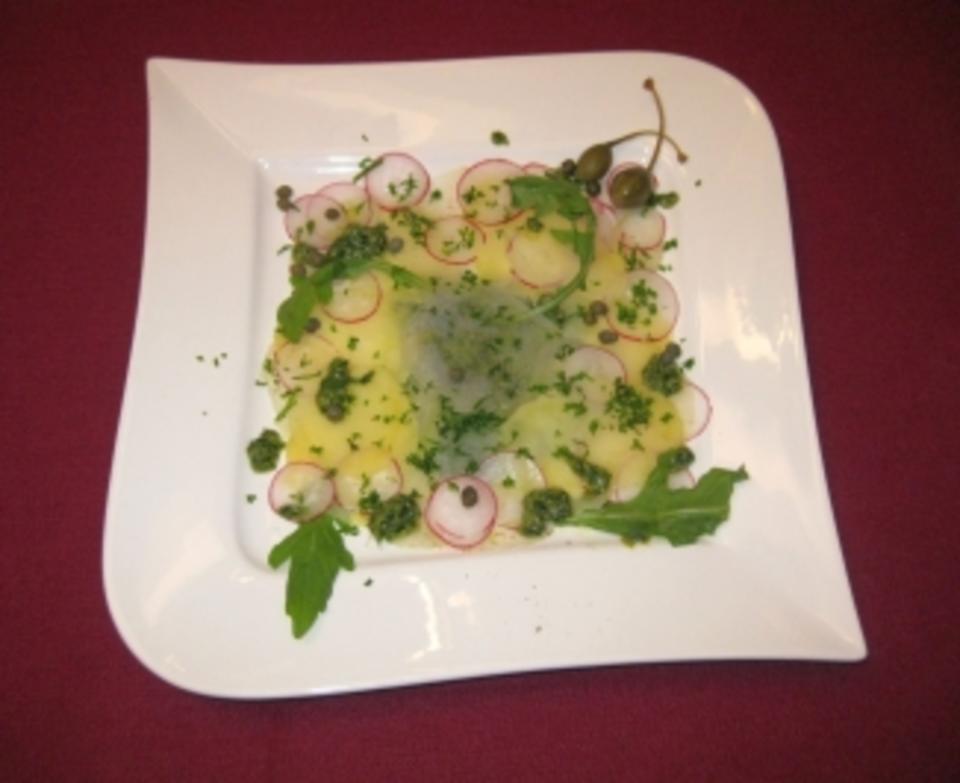 Das perfekte Dinner Rezepte - Gemüsecarpaccio mit selbst gemachtem Pesto Das perfekte Dinner Rezepte - Gemüsecarpaccio mit selbst gemachtem Pesto