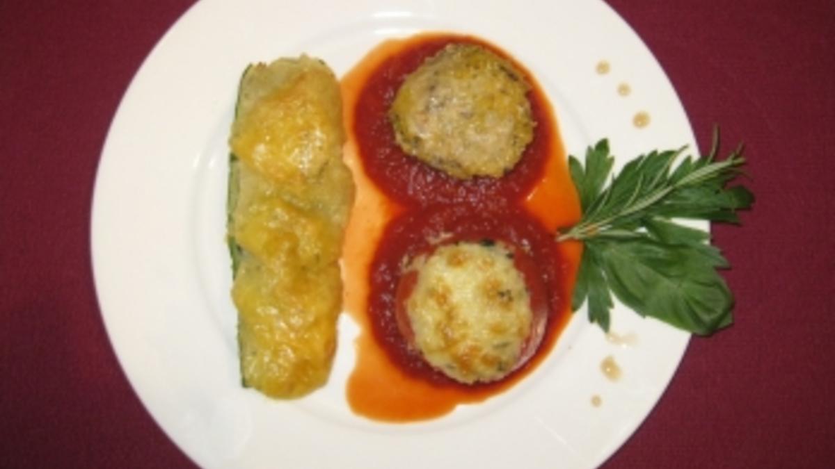 Das perfekte Dinner Rezepte - Dreierlei gefüllte Gemüse auf frischem ...
