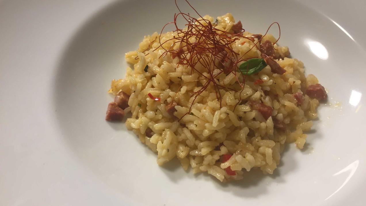 Das perfekte Dinner Rezepte - Chorizo Risotto mit Wolfsbarsch