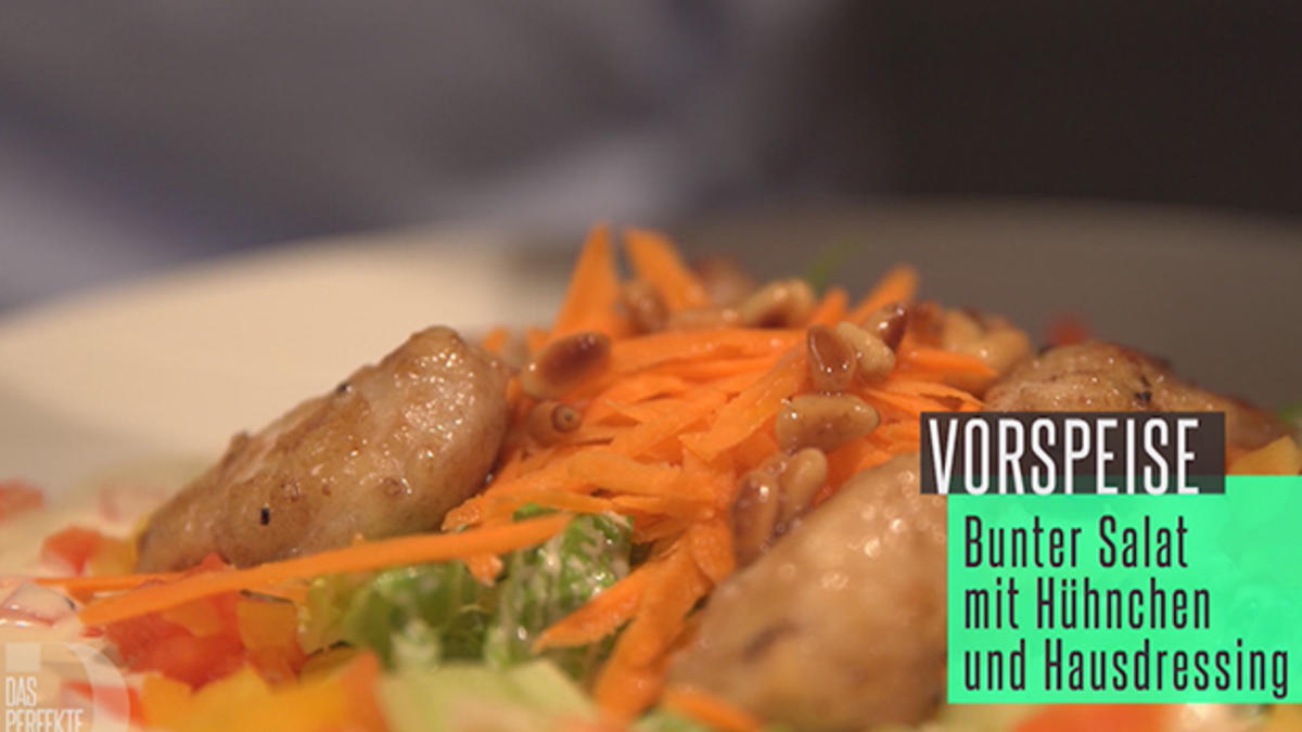 Das perfekte Dinner Rezepte - Bunter Salat mit Hühnchen und ...