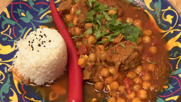 Rezept: Mutton-Chana-Curry mit Reis