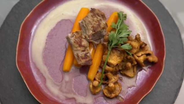 Das perfekte Dinner Rezepte - Pfifferlinge mit Kalbsfilet auf Karotten