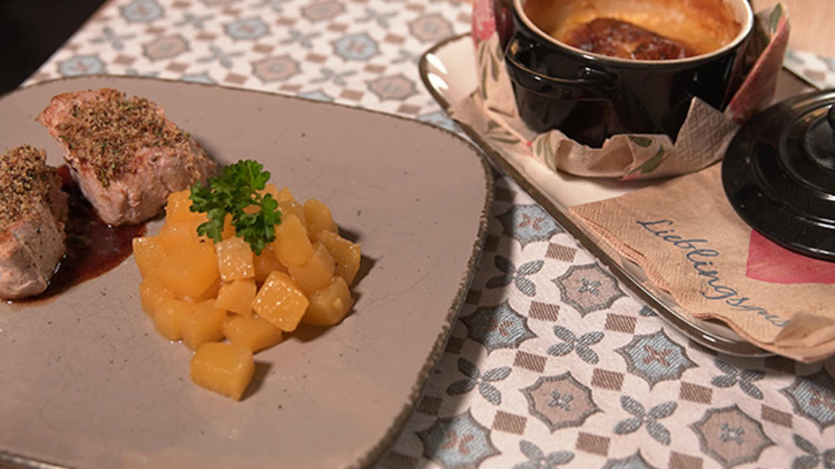 Das perfekte Dinner Rezepte - Schweinefilet mit Kräuterkruste ...