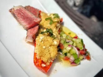 Black Angus Steak mit  Pico de Gallo von Radieschen und Melone (Sasha)