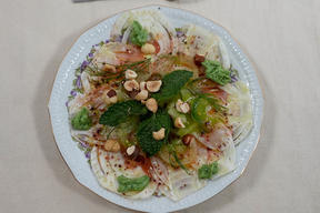 Carpaccio aus Fenchel und grünen Tomaten