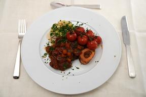 Osso Buco, Risoni, Gremolata, Tomaten