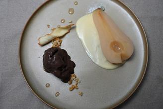 Honigbirne und Schokolade