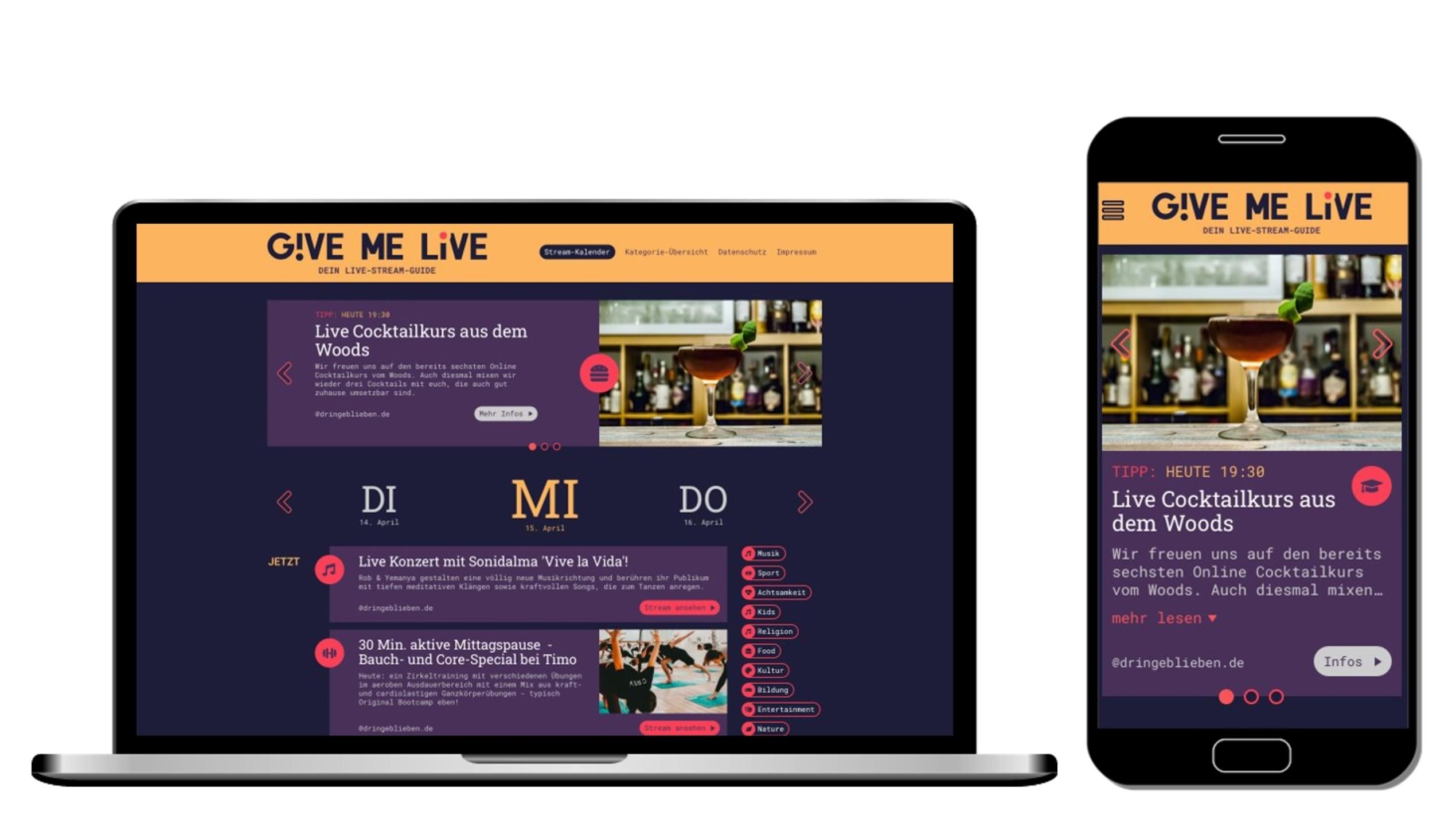 "Give Me Live" ist ein neuer Livestreaming-Guide der Mediengruppe RTL Deutschland.
