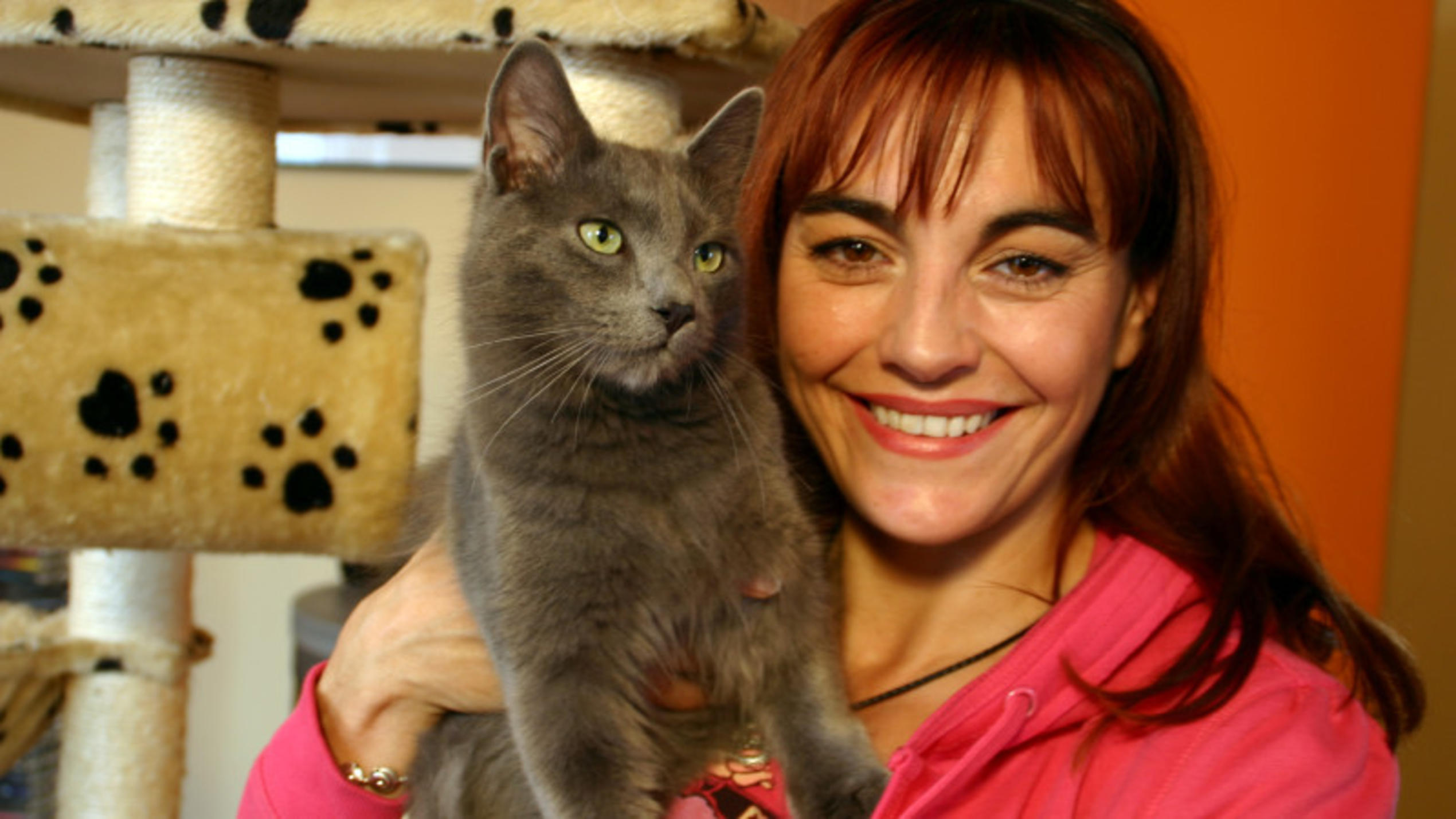 Diana Eichhorn und eine Nebelung-Katze