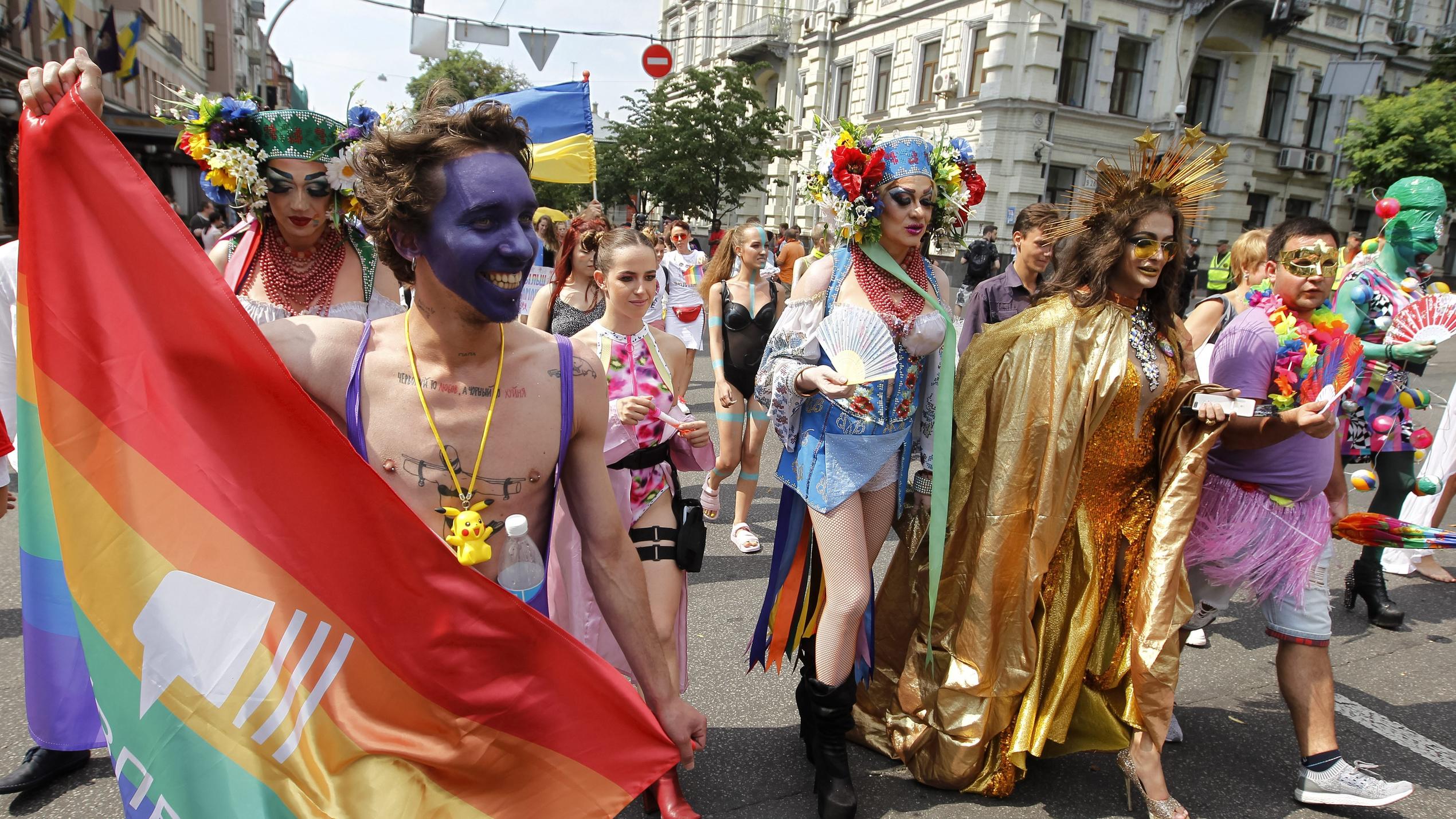 Demonstration "Kyiv Pride" -  Gay Parade In Kiev 2019.