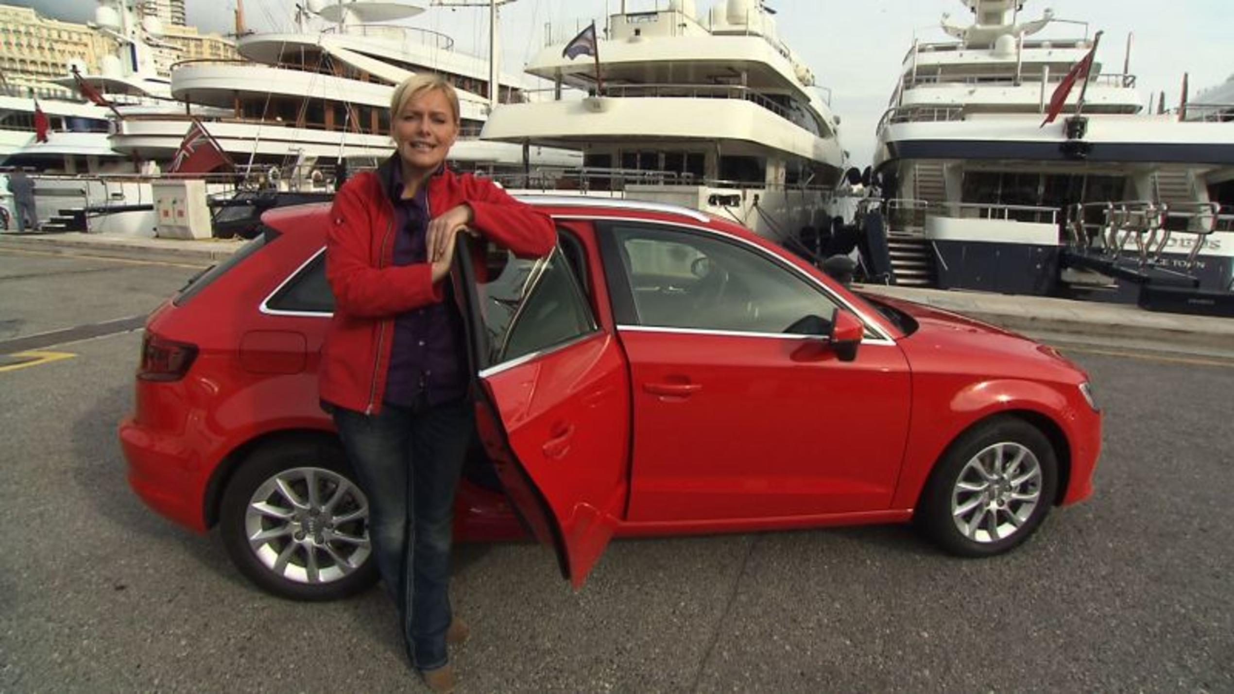 auto mobil-Moderatorin Birte Karalus testet den Audi A3