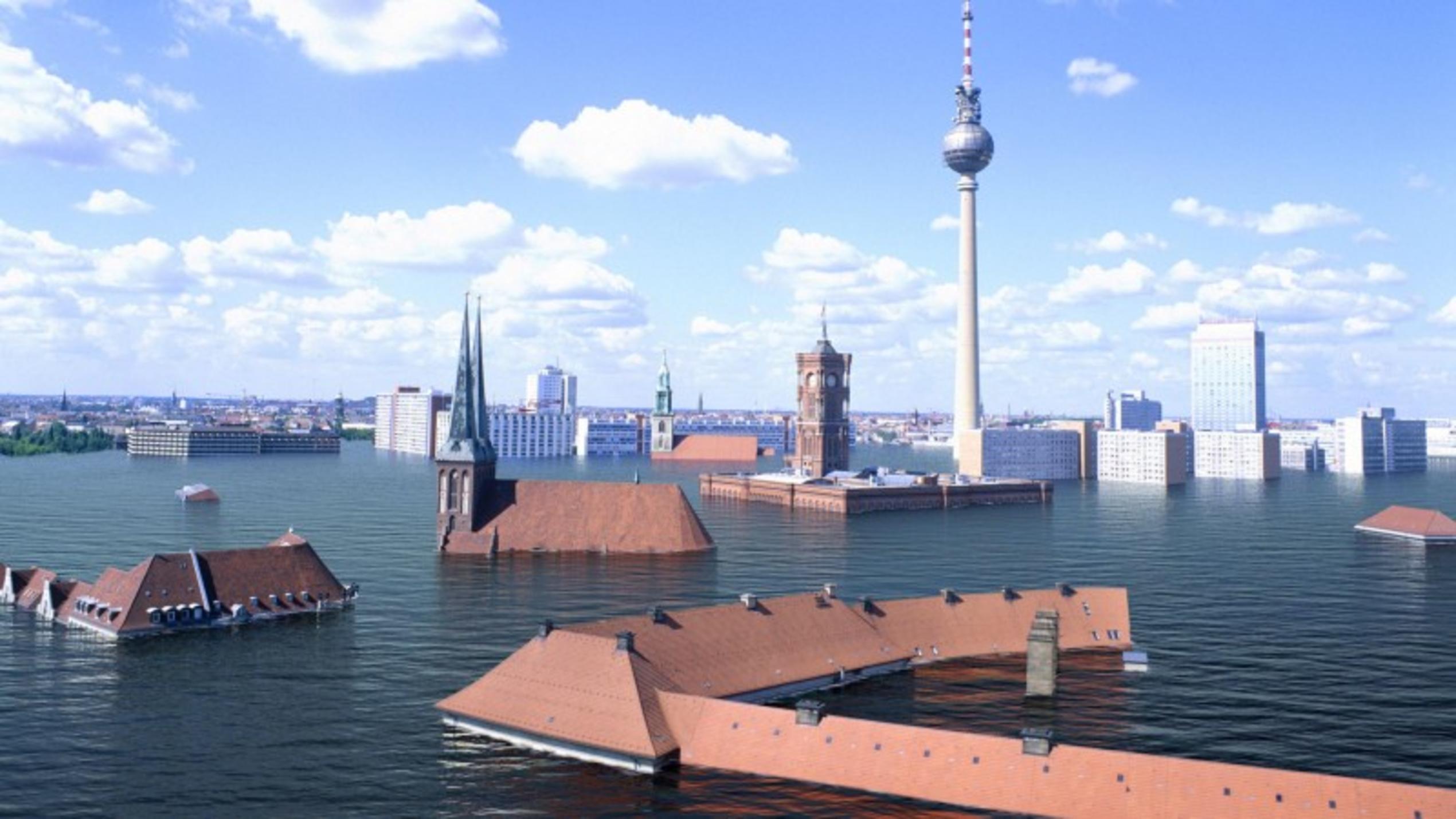 In Berlin stünden nach den aktuellen Prognosen zum Anstieg des Meeresspiegels die Häuser bis zum Dach unter Wasser.