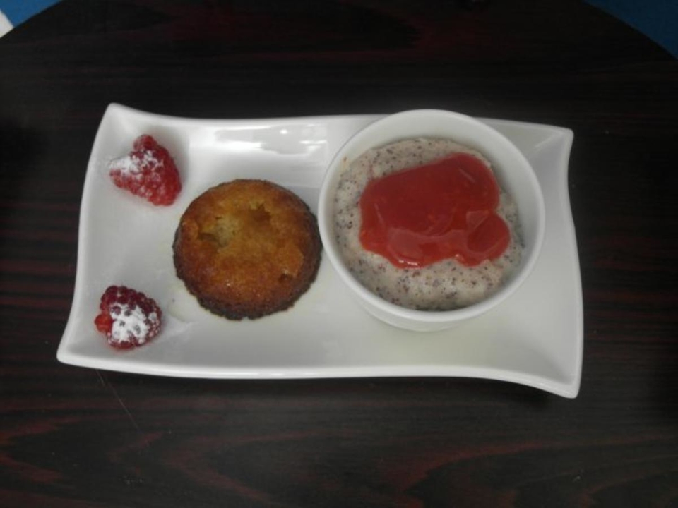 Kartoffel-Orangen-Dessert, Mandel-Mohn-Pudding