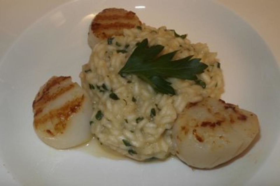 Jacobsmuscheln an Zitronen-Risotto
