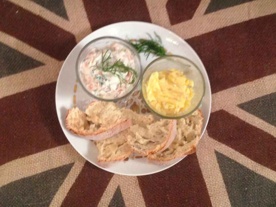 Irish Soda Bread, Smoked Salmon Spread und Whisky Butter