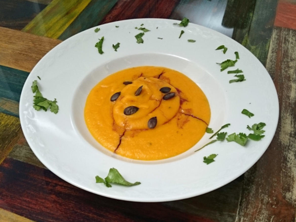Kürbiscremesuppe mit Ingwer