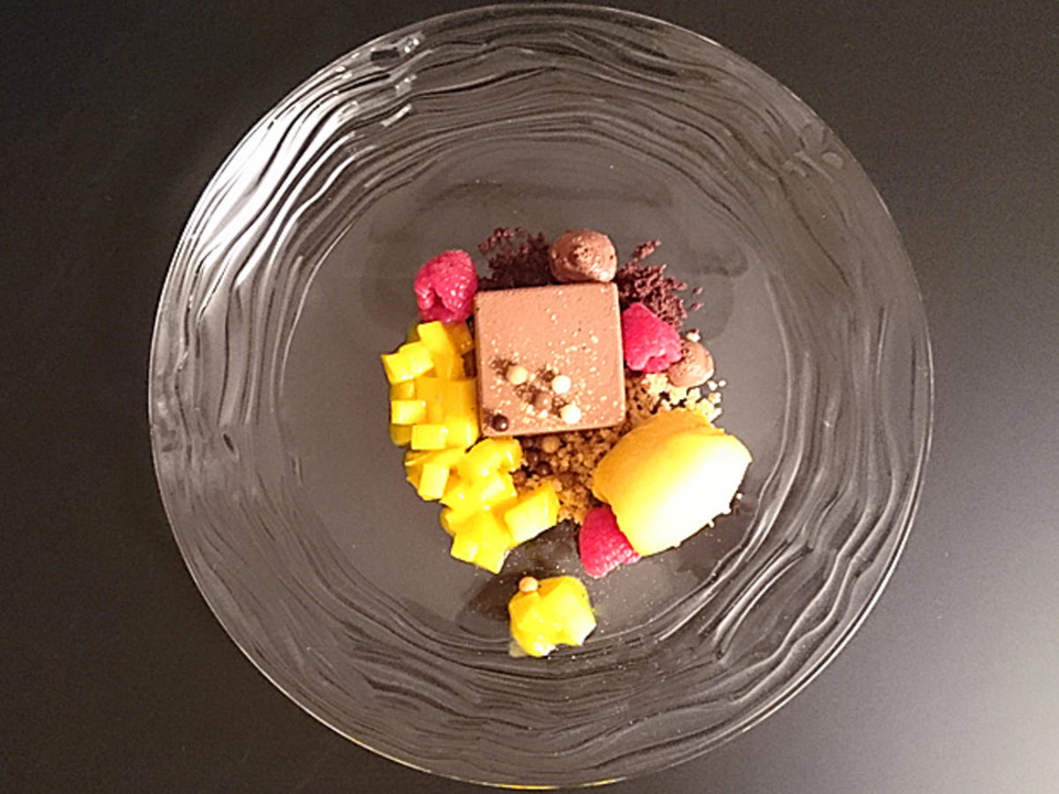 Mangosorbet in Schoko Cremeux