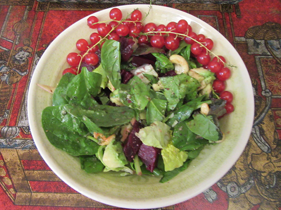Avocado-Blattspinat-Salat