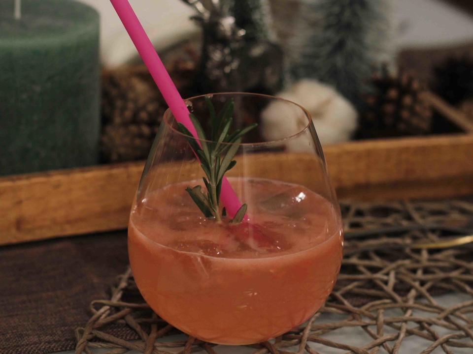 Pink Grapefruit Rosemary Greyhound