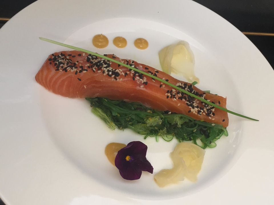 Düsseldorfer Medienhafen - Gin-Tonic-Lachs mit Wasabi Mayonnaise