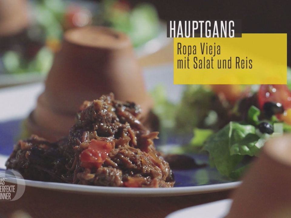 "Trier meets Cuba" Ropa Vieja mit Salat und Reis